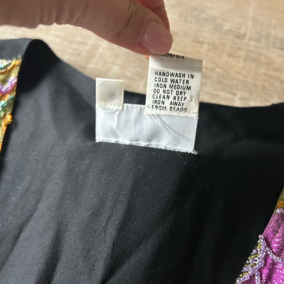 Vintage Y2K Hand Beaded Women’s Floral Vest Small Button Front Fairy Western - Picture 13 of 14